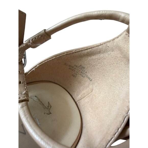 NINE WEST Beige Nude Block Kitten Heels Sandals Size 8.5 - Picture 4 of 12
